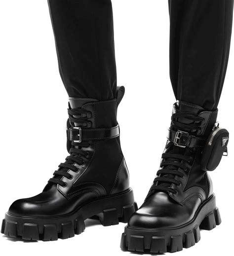 prada wednesday boots|Prada ankle pouch combat boots.